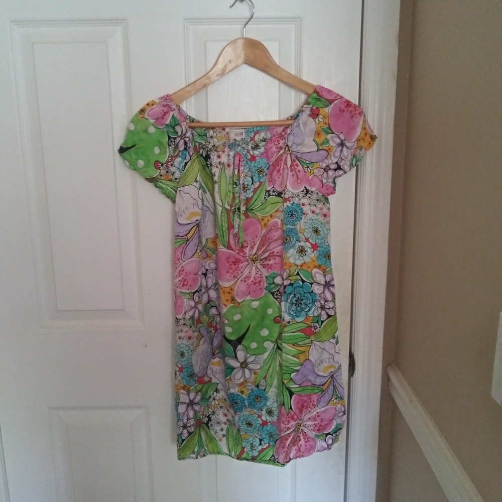Floral silk pajama dress